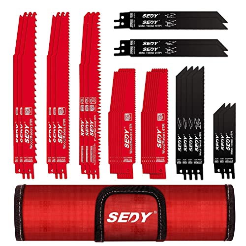 SEDY 36-Piece Ultimate Reciprocating Saw Blade Set - Premium Saw Blades, Durable Wood & Metal Cutting Blades with Storage Pouch, Long-Lasting Pruning Blades - Image 1
