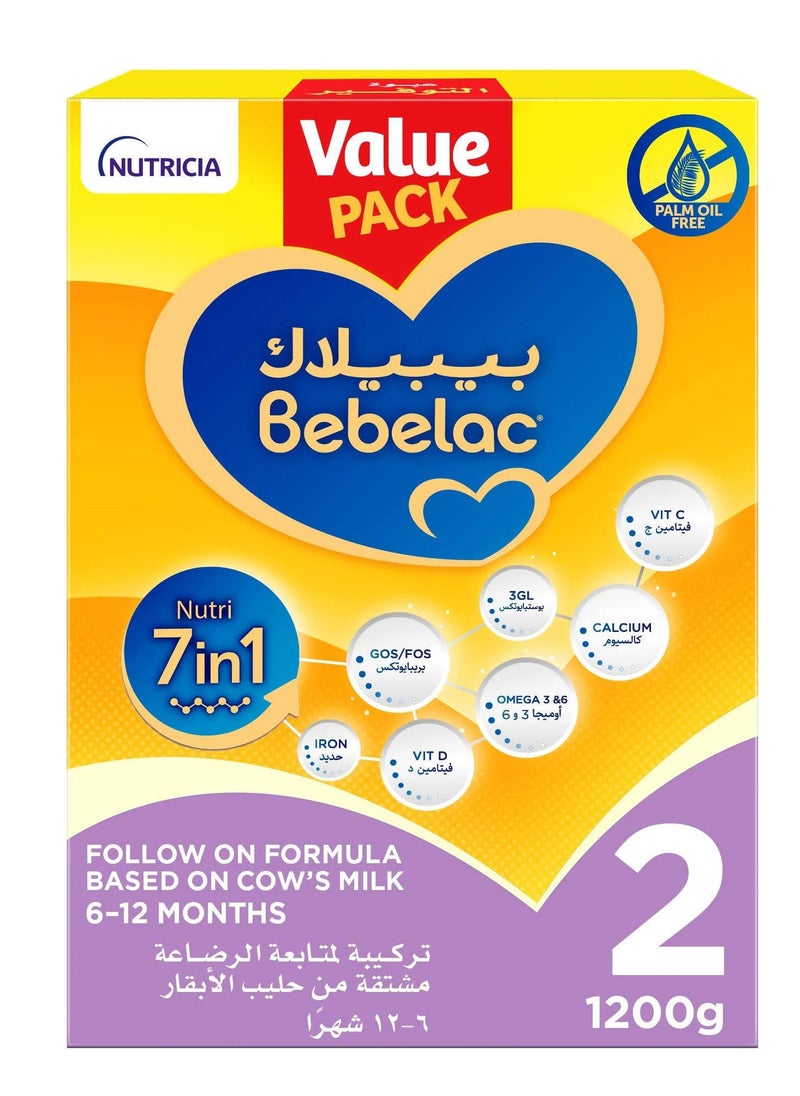 Bebelac - Nutri 7 In 1 Palm Oil Free 2 Follow On Formula 1200 G - Image 1