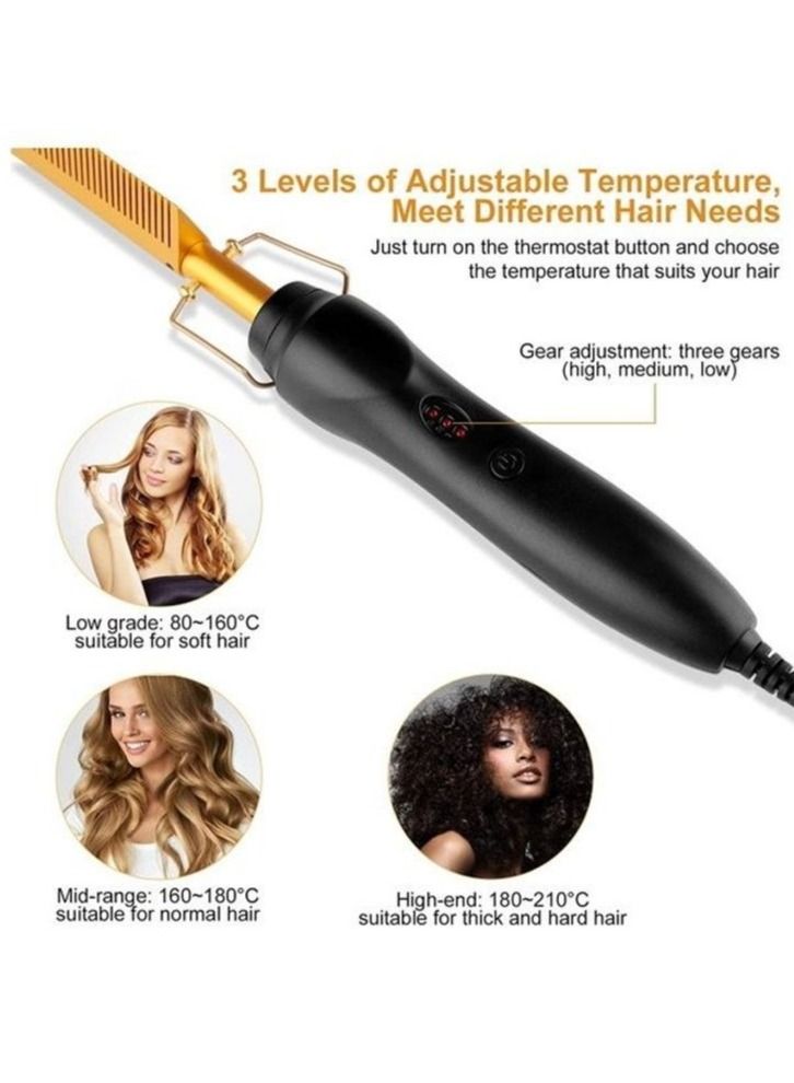 إلترازون Phone Planet High Heat Press Comb Mini Hair Straightener Gold/Black - Image 2