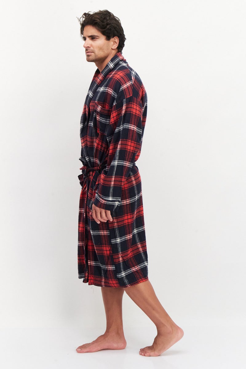 Bottoms Out رداء رجالي طويل الأكمام من Windowpane، أحمر  - Image 3