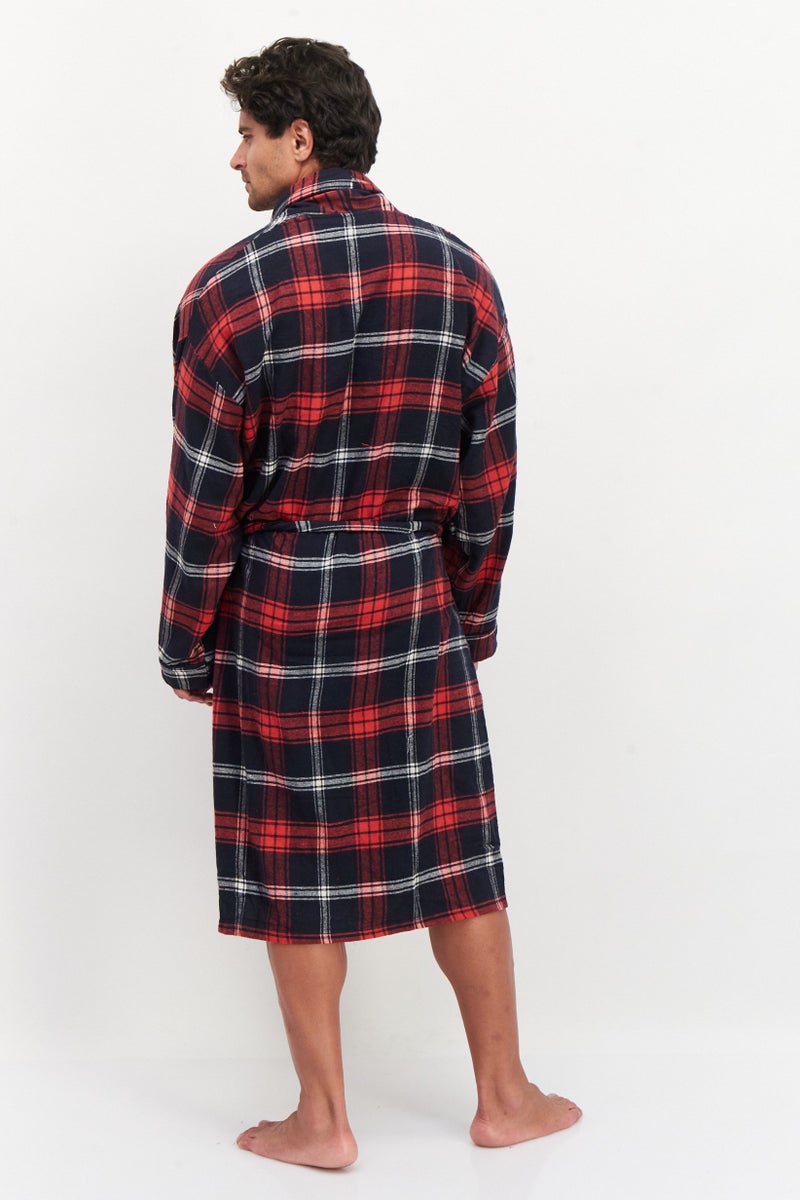 Bottoms Out رداء رجالي طويل الأكمام من Windowpane، أحمر  - Image 4