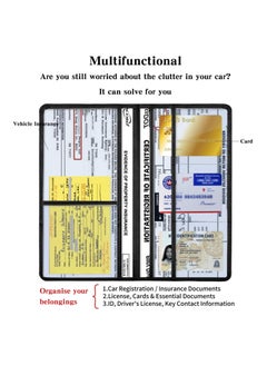 Car Registration Holder Insurance Card Holder Auto Glove Box Organizer Document Wallet Leather Manual Folder Vehicle Compartment License Case Truck Accessories for Women Men