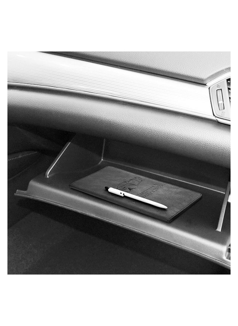 SYOSI - Car Registration Holder Insurance Card Holder Auto Glove Box Organizer Document Wallet Leather Manual Folder Vehicle Compartment License Case Truck Accessories for Women Men - Image 1