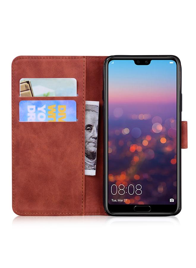 Zaboon Case For Huawei P20 Skin Feel Pure Color Flip Leather Phone Case - Image 4