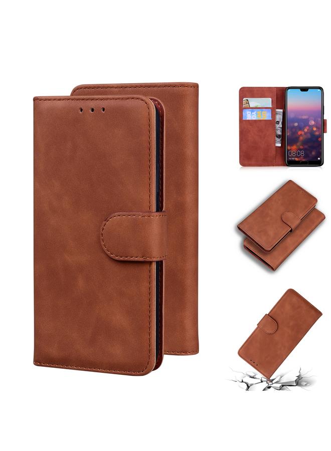 Zaboon Case For Huawei P20 Skin Feel Pure Color Flip Leather Phone Case - Image 1