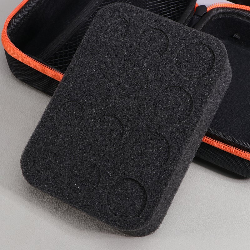 2 pcs 12 Slots 5ml 10ml 15ml Capacity Bottle Shockproof Bag Carrying Case Roller Bottle Storage Bag Drop Bottle EVA Hard Shell Case (Orange) - Image 4