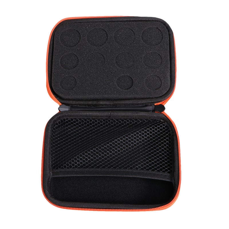 2 pcs 12 Slots 5ml 10ml 15ml Capacity Bottle Shockproof Bag Carrying Case Roller Bottle Storage Bag Drop Bottle EVA Hard Shell Case (Orange) - Image 2