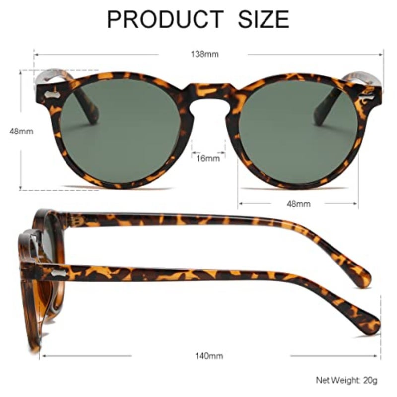 Vintage Polarized Sunglasses for Men Women Round Retro Classic Fashion Eyewear UV400 Protection Sun Glasses - Image 4
