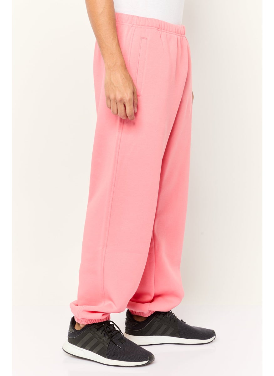 ESPRIT Men Regular Fit Brand Logo Sweatpants, Dark Peach  - Image 4