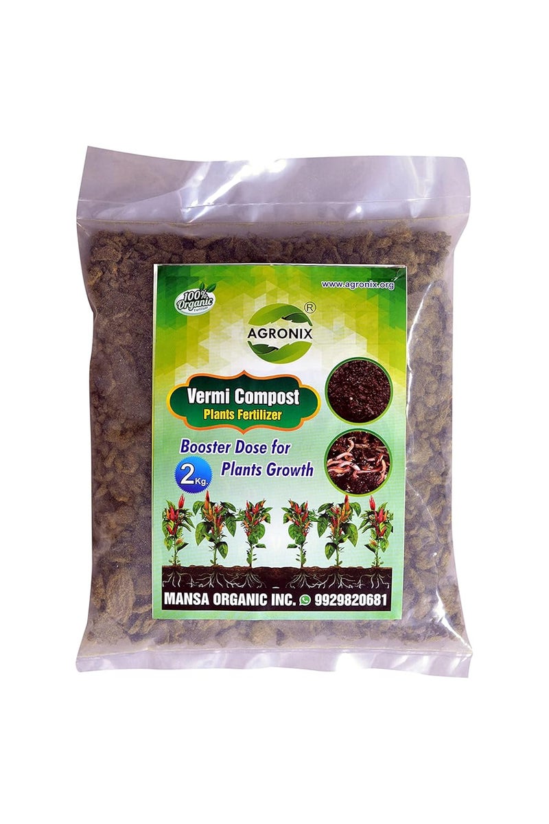 AGRONIX Organic Vermi Compost Plant Fertilizer Organic Manure for Balcony Terrace and Home Gardening 2 KG - Image 2