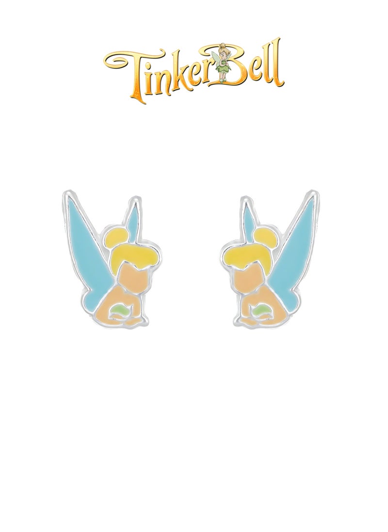 Disney - Disney Tinkerbell Stamp Stud Earrings Silver Plated - Official Licensed Merchandise - Image 1