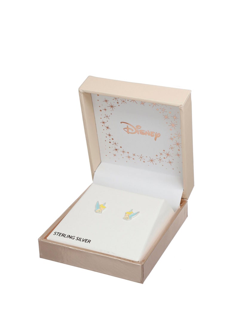 Disney - Disney Tinkerbell Stamp Stud Earrings Silver Plated - Official Licensed Merchandise - Image 1