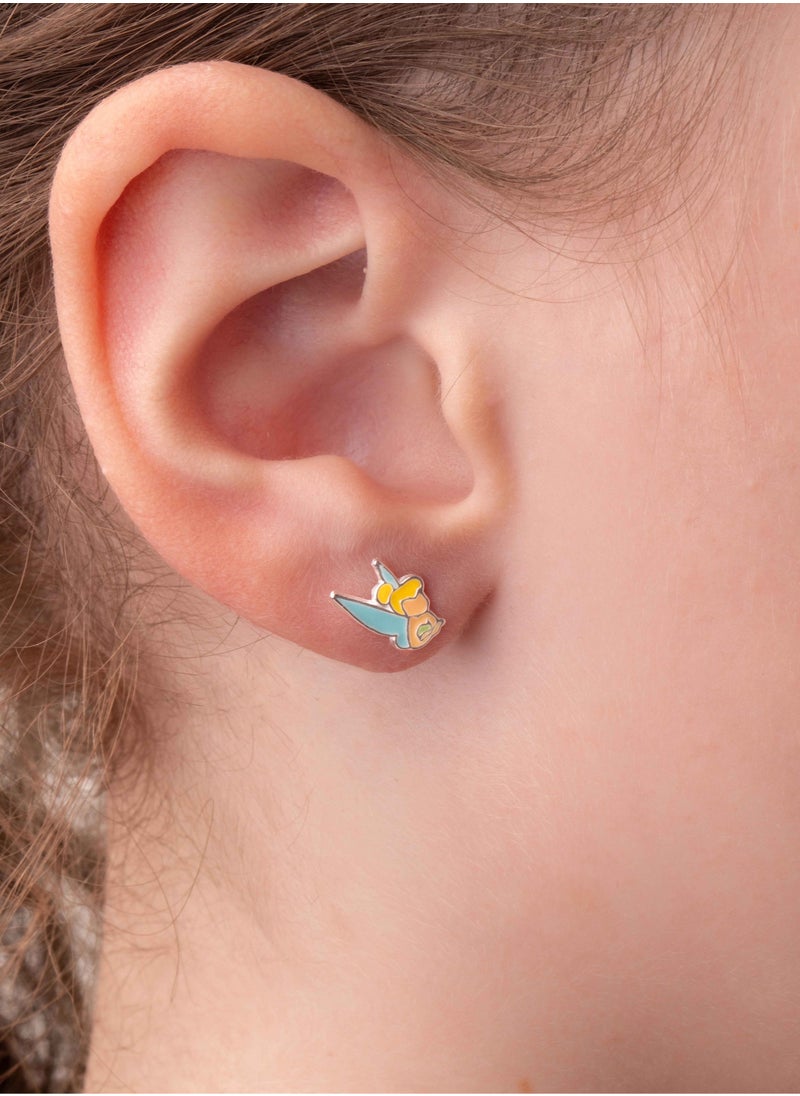 Disney - Disney Tinkerbell Stamp Stud Earrings Silver Plated - Official Licensed Merchandise - Image 1