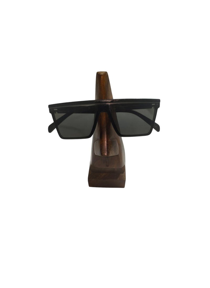 Generic Wooden NoseShaped Eyeglass Holder Sunglasses Display Stand Dark Brown  - Image 2