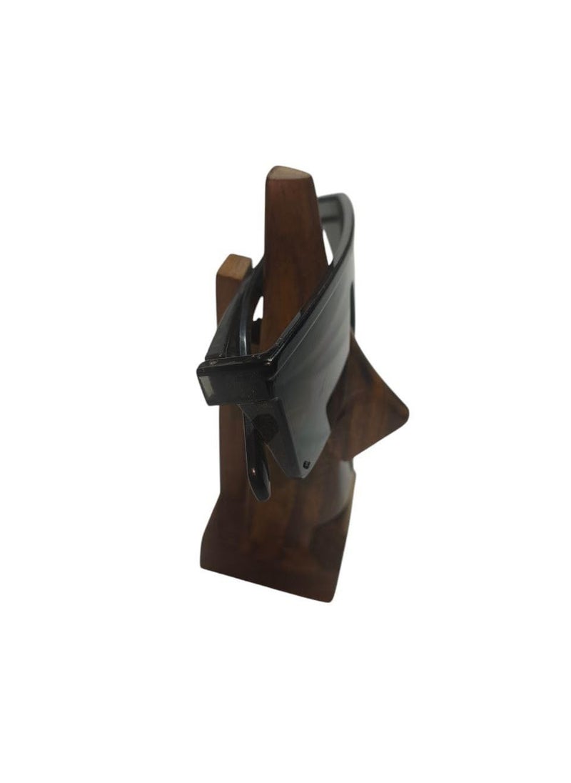 Generic Wooden NoseShaped Eyeglass Holder Sunglasses Display Stand Dark Brown  - Image 4