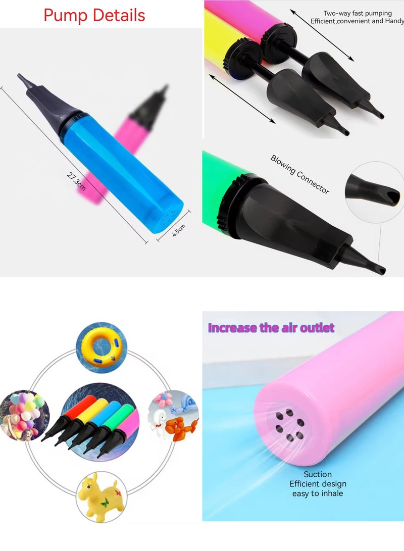 مجموعة أدوات تزيين البالونات، 2 مضخة هواء محمولة للبالونات، 2 لفافة من نقاط الغراء الشفافة على الوجهين، 2 لفافة من أدوات ربط البالونات لتزيين حفلات الزفاف وأعياد الميلاد - Image 2