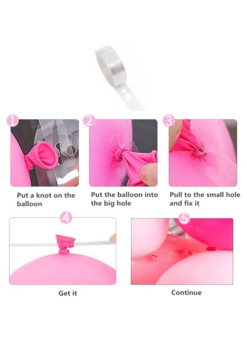 مجموعة أدوات تزيين البالونات، 2 مضخة هواء محمولة للبالونات، 2 لفافة من نقاط الغراء الشفافة على الوجهين، 2 لفافة من أدوات ربط البالونات لتزيين حفلات الزفاف وأعياد الميلاد - Image 4