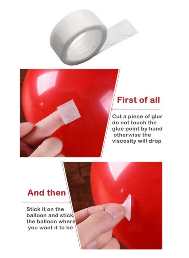 مجموعة أدوات تزيين البالونات، 2 مضخة هواء محمولة للبالونات، 2 لفافة من نقاط الغراء الشفافة على الوجهين، 2 لفافة من أدوات ربط البالونات لتزيين حفلات الزفاف وأعياد الميلاد - Image 5