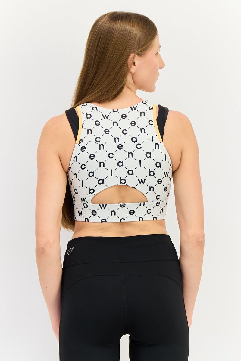 New Balance Women Padded Brand Logo Training Sports Bra, Multicolor - Image 3
