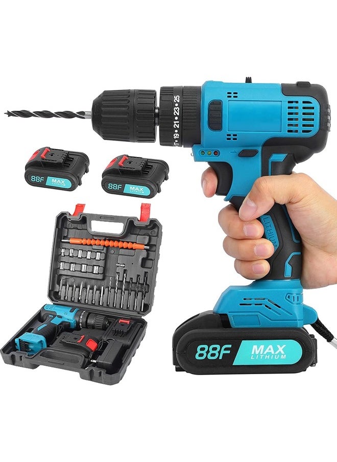 Arabest 21V Cordless Drill Driver,Electric Drill,Power Drill Set with Lithium Ion Battery Charger,28PCS Bits In Kitbox For Drilling Fastening,2 Speed,LED Light,Electric Screwdrivers for Home DIY  - Image 1