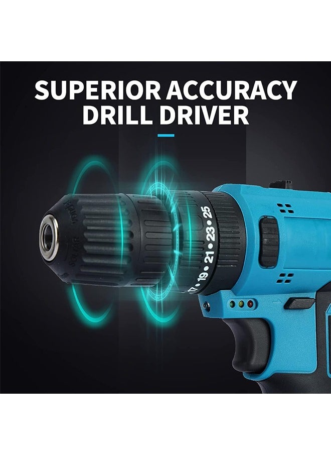 Arabest 21V Cordless Drill Driver,Electric Drill,Power Drill Set with Lithium Ion Battery Charger,28PCS Bits In Kitbox For Drilling Fastening,2 Speed,LED Light,Electric Screwdrivers for Home DIY  - Image 4