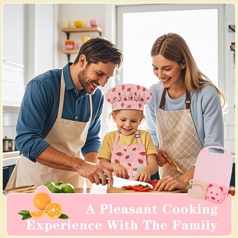 Deabolar 19PCS Kids Cooking Sets Real with Kids Knife Set for Real Cooking, Kid Safe Knife Set for Real Cooking with Kids Cutting Board and Knife Set, Toddlers Kitchen Tools, Kids Chef Hat and Apron - Image 3