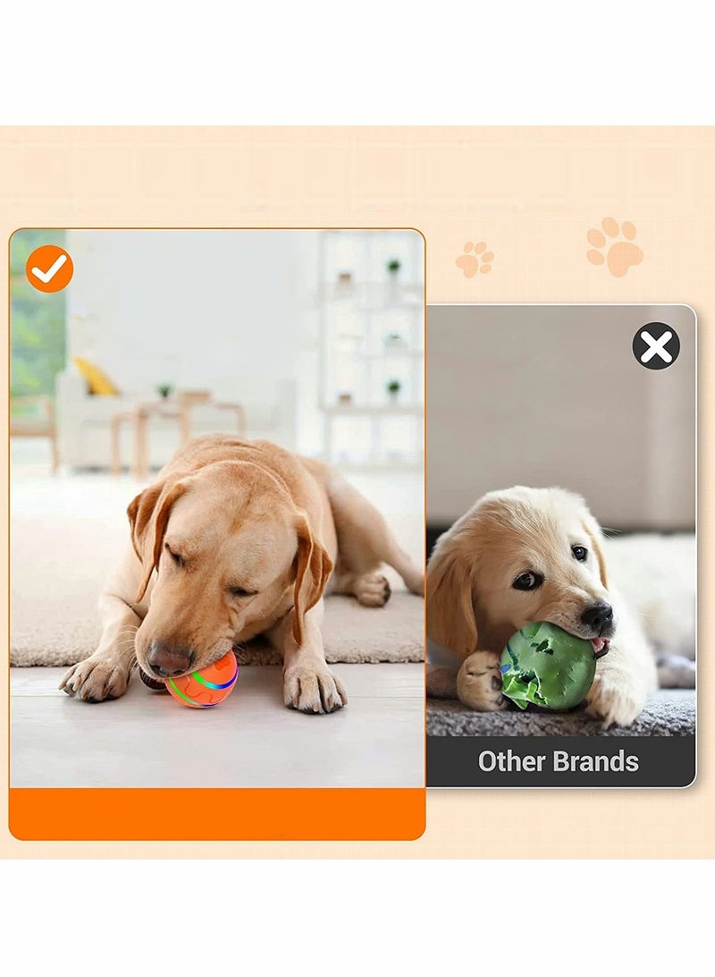Excefore Dog Balls Toys Remote Control Dog Balls Interactive Dog Balls Toys Active Rolling Ball for Dogs Orange Light-Up Dog Ball USB Rechargeable Aggressive Chewers Toy - Image 5