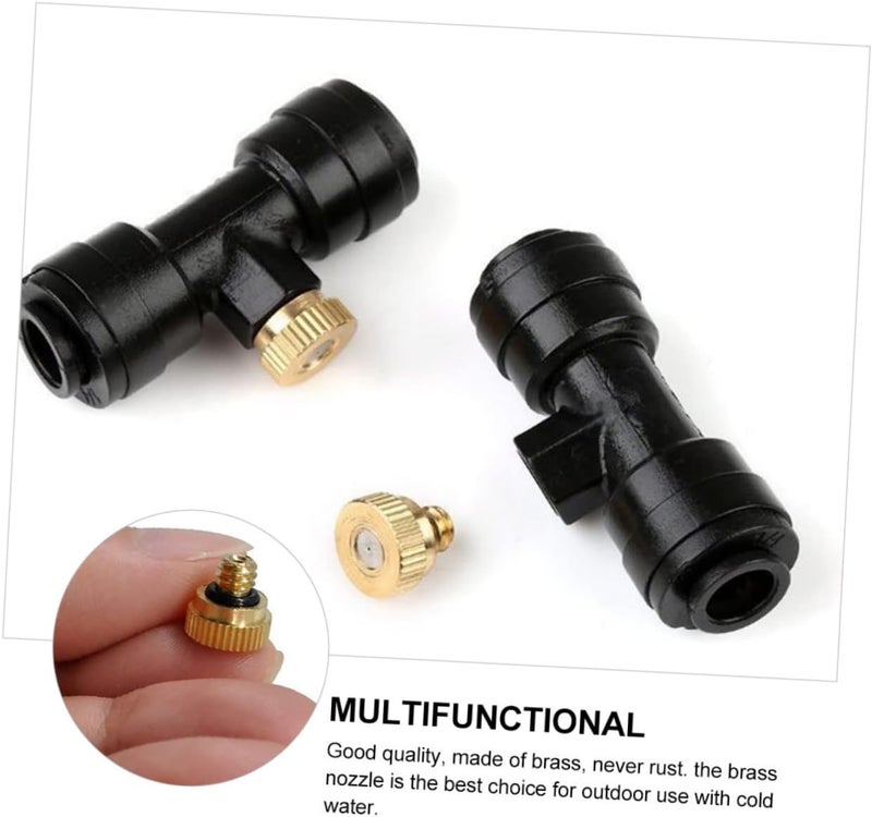 YARNOW 1Set Brass Misting Nozzle Nozzles Connectors End Plug for Garden Irrigation Durable Lightweight Easy to Install for Outdoor Cooling - Image 2