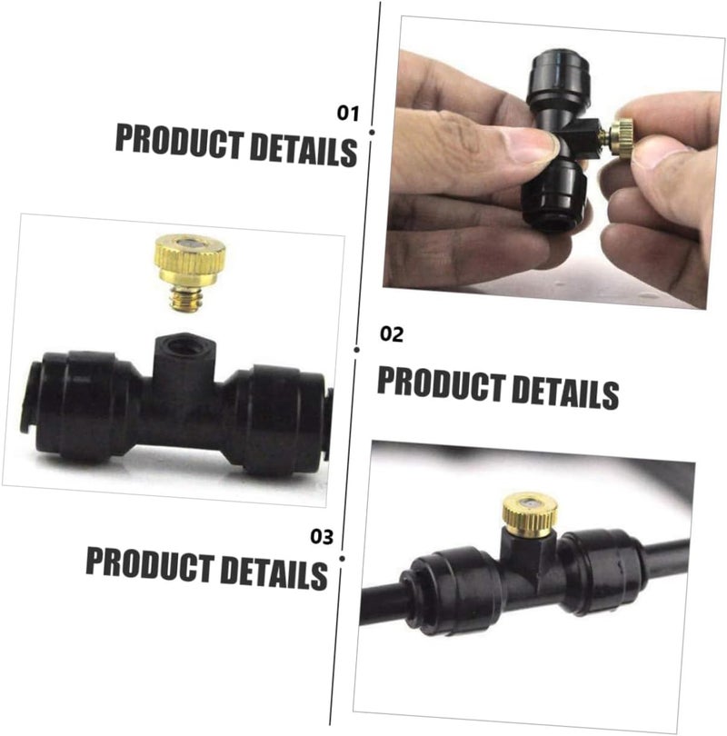 YARNOW 1Set Brass Misting Nozzle Nozzles Connectors End Plug for Garden Irrigation Durable Lightweight Easy to Install for Outdoor Cooling - Image 3