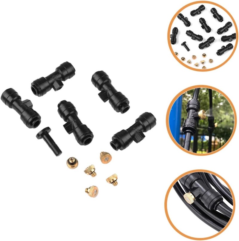 YARNOW 1Set Brass Misting Nozzle Nozzles Connectors End Plug for Garden Irrigation Durable Lightweight Easy to Install for Outdoor Cooling - Image 4