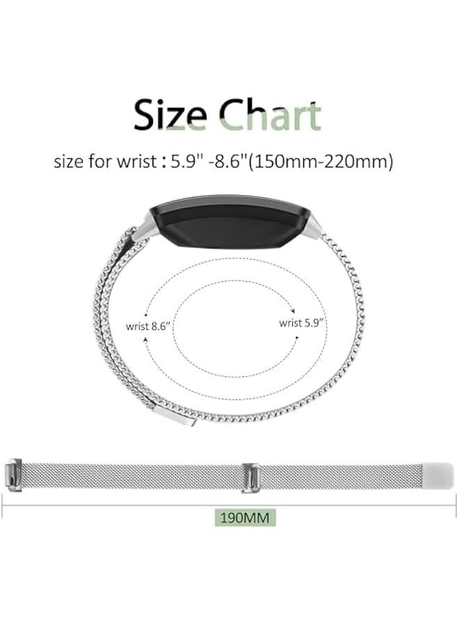 Metal Bands Compatible with Fitbit Inspire 2/Inspire HR/Inspire, Wristband Mesh Bracelet Replacement Strap for Fitbit Inspire 2/Inspire HR/Fitbit Inspire  - Image 4