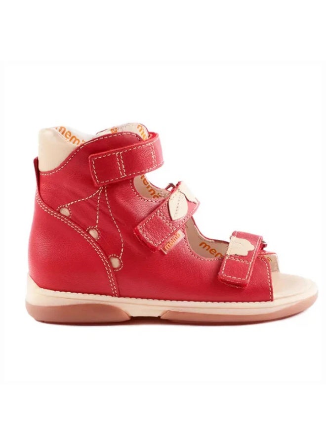 BELLUNO Bellona Kids Supportive Shoes with Velcro Straps Red Orange - Image 4