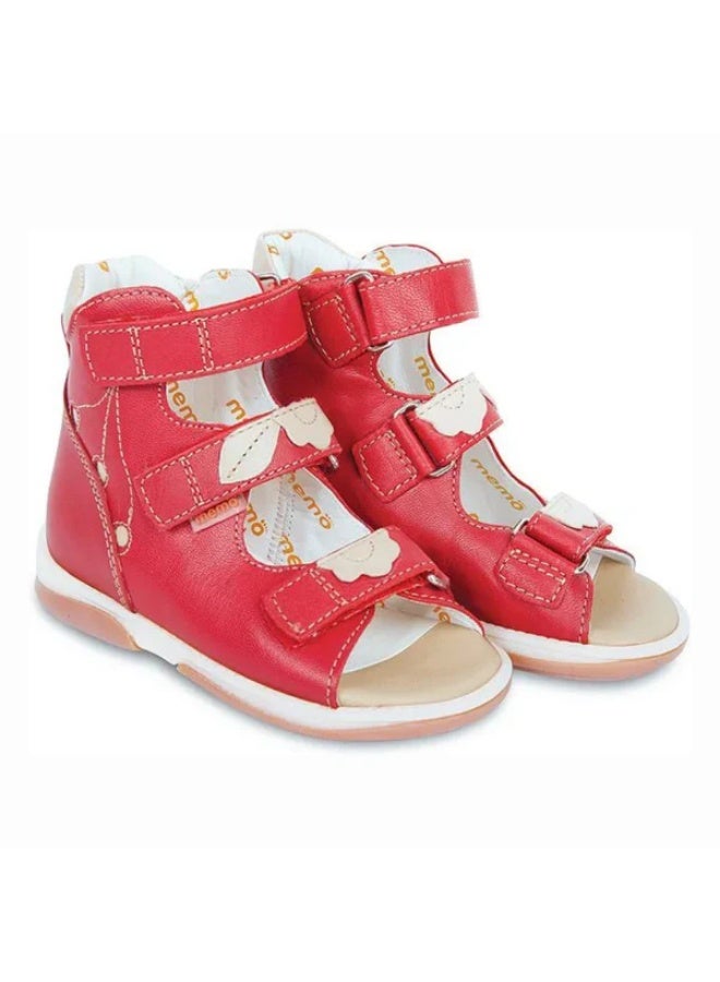 BELLUNO Bellona Kids Supportive Shoes with Velcro Straps Red Orange - Image 1
