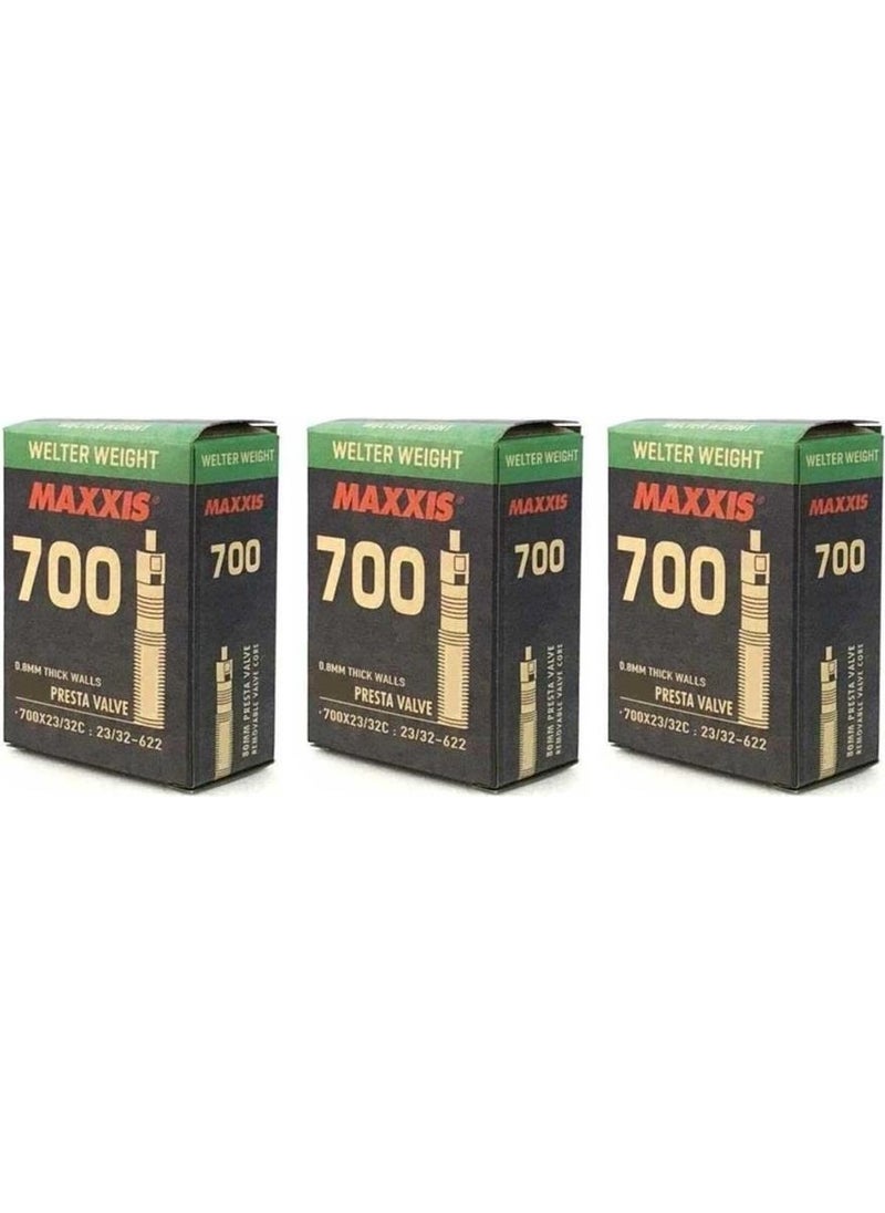 Maxxis 700X23-32 صمام بريستا 48مم مجموعة أنابيب دراجة ثلاث قطع 