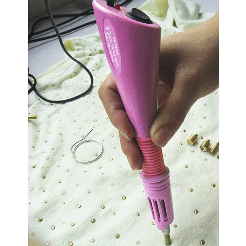 Co-link Hotfix Rhinestone applicator 7 in 1 Professional Iron-on Hot Fix Wand Crystal Gem Rhinestone Heat-fix Tool (Pink) - Image 5