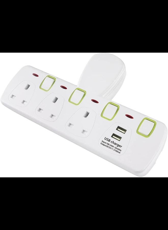 عباسلي سلك تمديد طاقة متعدد المكونات مع مأخذ توصيل محور USB - Image 1