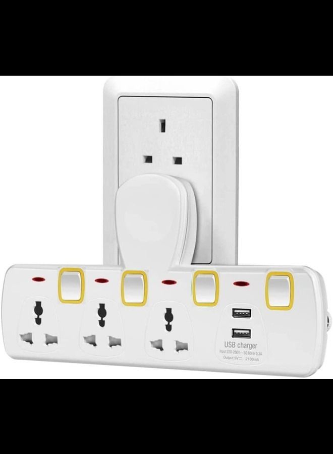 عباسلي سلك تمديد طاقة متعدد المكونات مع مأخذ توصيل محور USB - Image 3