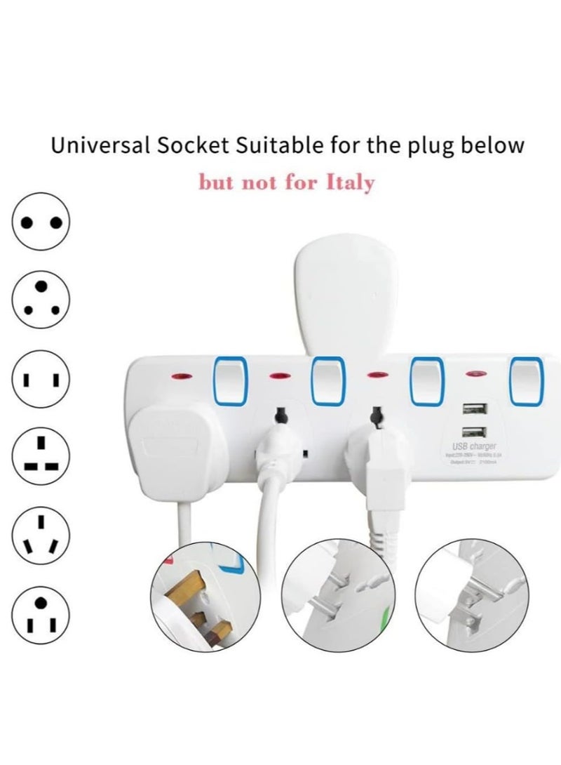 عباسلي سلك تمديد طاقة متعدد المكونات مع مأخذ توصيل محور USB - Image 4