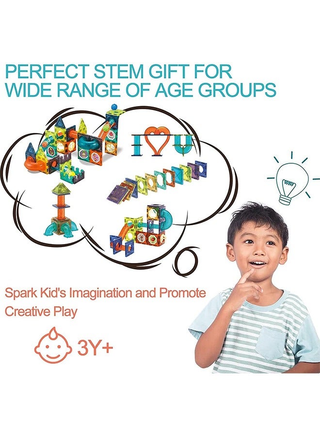 Favarey 42PCS Magnetic Tiles Building Blocks Set Toys, Clear 3D Building Blocks Construction Playboards, Educational Toy for Early Development Stacking Toys,Gift for 3-6 Year Boys Girls - Image 4