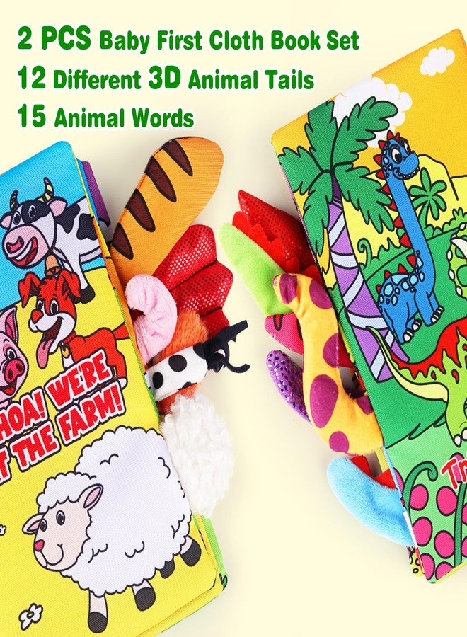 Helsort Soft Baby Books for 0-18 Months, 2PCS Crinkle Cloth Book - Dinosaur and Farm Themes, Tummy Time Toys for Infants 0-6-12-18 Months, Sensory Books for Babies, Ideal Christmas - Image 2