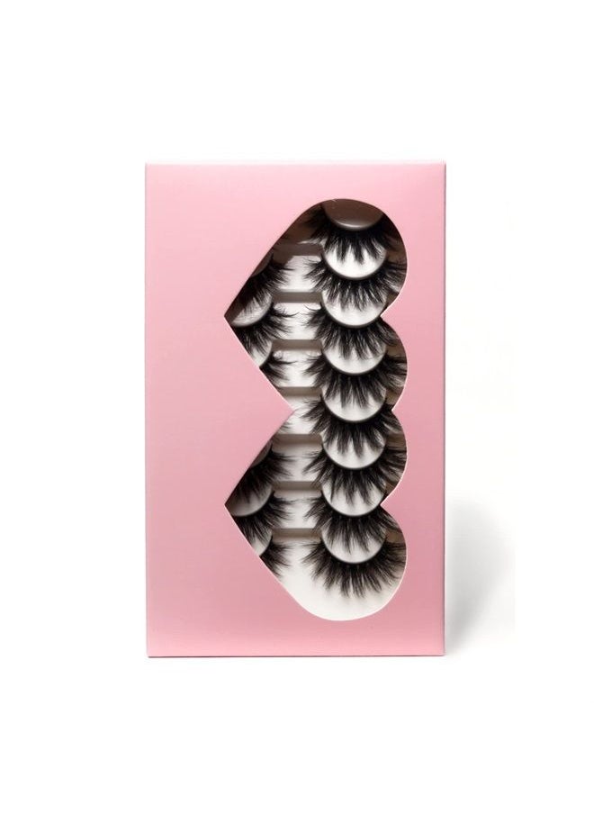 beautykaisen - 8 Pairs 3D Faux Mink Lashes Handmade Luxurious Volume Fluffy Natural False Eyelashes - Image 1