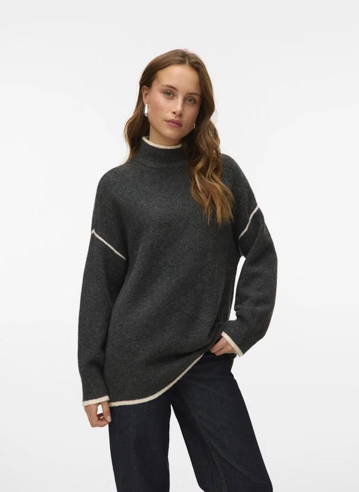 Vmfan Long Sleeve Highneck Pullover Sweaters