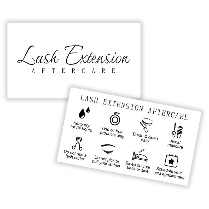 UGBFHT 100 Pack Lash Aftercare Extension Care Cards Lash Extension Aftercare Instructions Cards 35 x 21 Inch Lash Lift and Tint Aftercare Card for Lash Tech Essentials Lash Tech Supplies Lash Aftercare Kit - Image 3