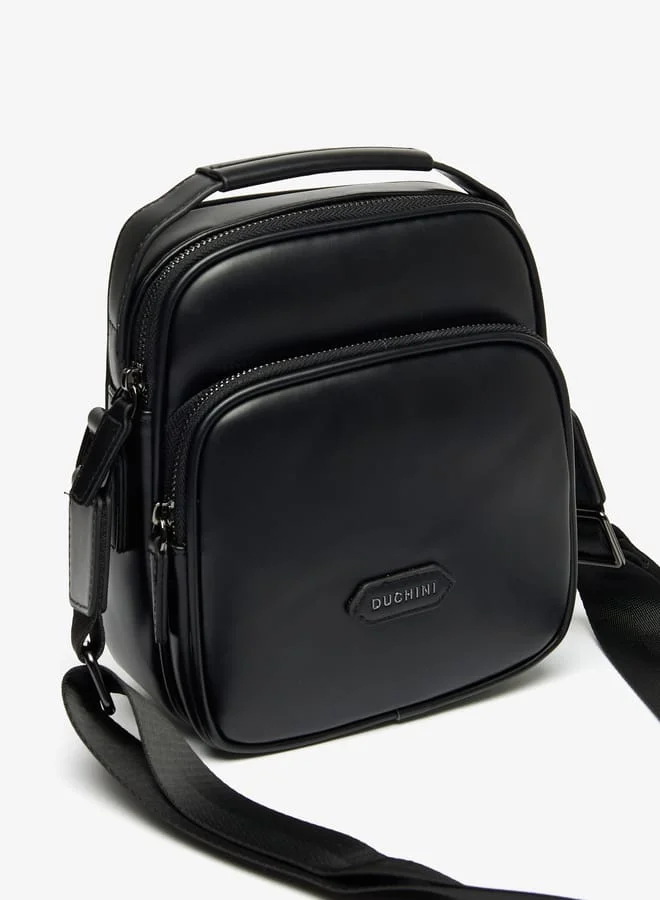 DUCHINI Men Solid Crossbody Bag with Zip Closure