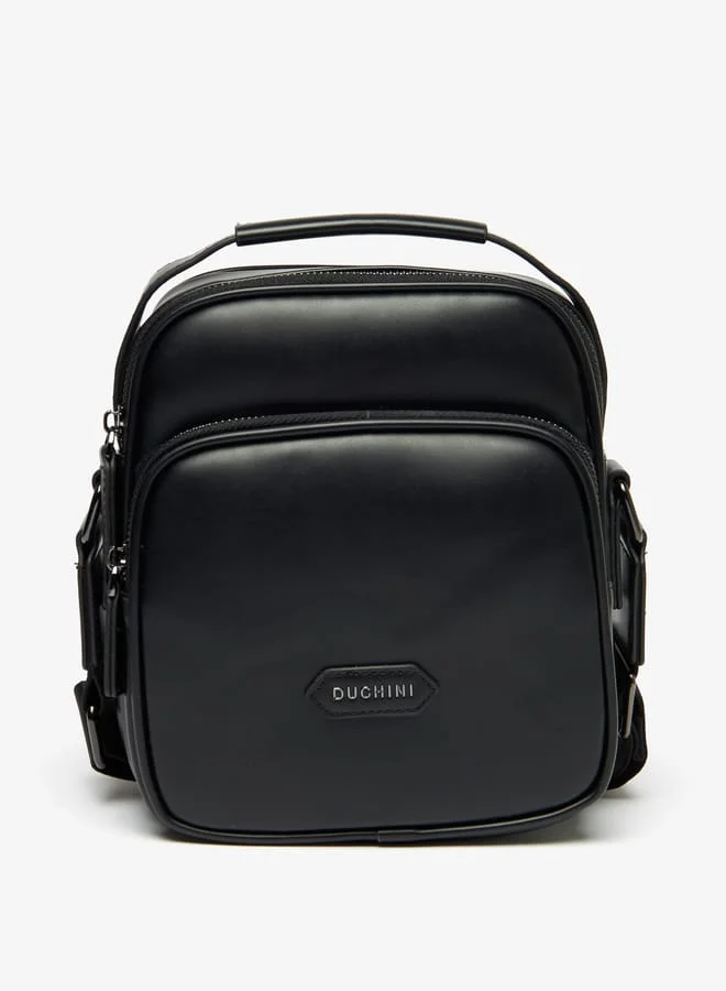 DUCHINI Men Solid Crossbody Bag with Zip Closure