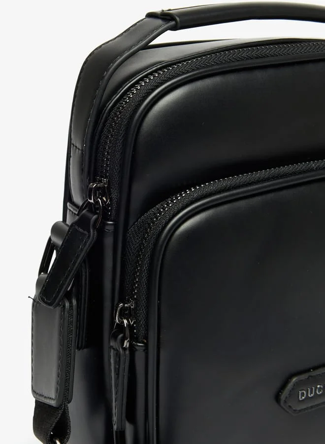 DUCHINI Men Solid Crossbody Bag with Zip Closure