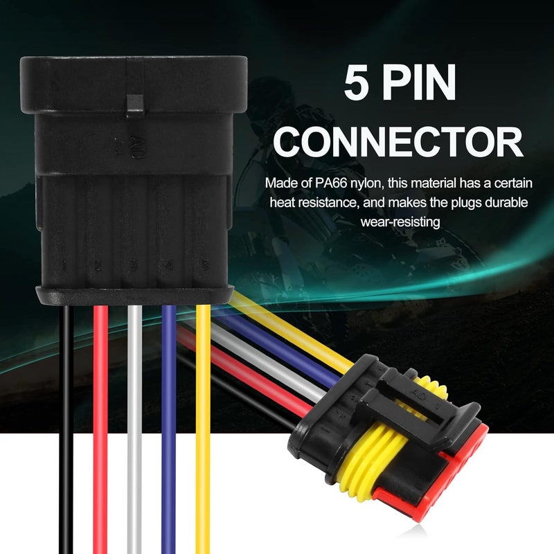 G 5 Pin Way Electrical Wire Connector Male Female Plug Socket Quick Disconnect Waterproof Plug Play for Car Truck Motorcycle Marine Boat - Image 3