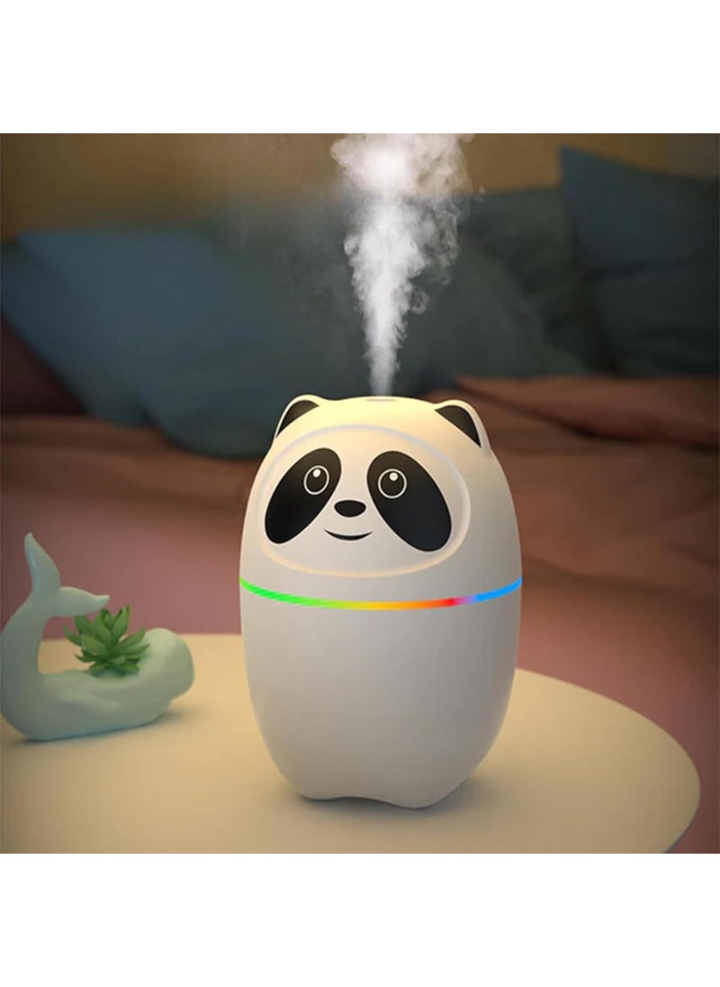 VIRAAJI Viraaji Aroma Humidifier Cool Mist Panda Humidifier with 7 Color Night Lights Small Usb Ultrasonic air With Essential Oil Diffuser for Car Bedroom Office Moisture Multicolor 250ML  - Image 1