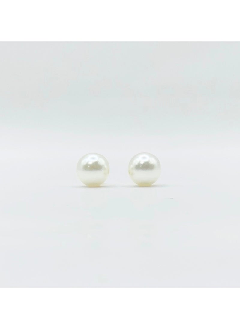 Earss 10 mm White Pearl With Post Earring | Stainless Steel | Gold Plated  - Image 1