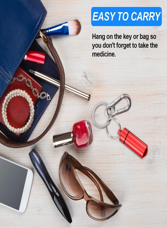 Hotop Multicolor 27-Piece Aluminum Pill Case Keychain with Waterproof Design - Image 2